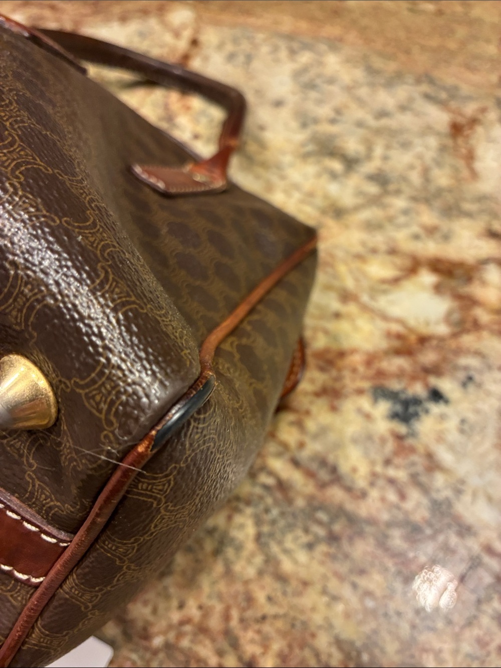 Celine Brown Monogram unisex Duffel with Tan Leather Trim - Picture 6 of 10